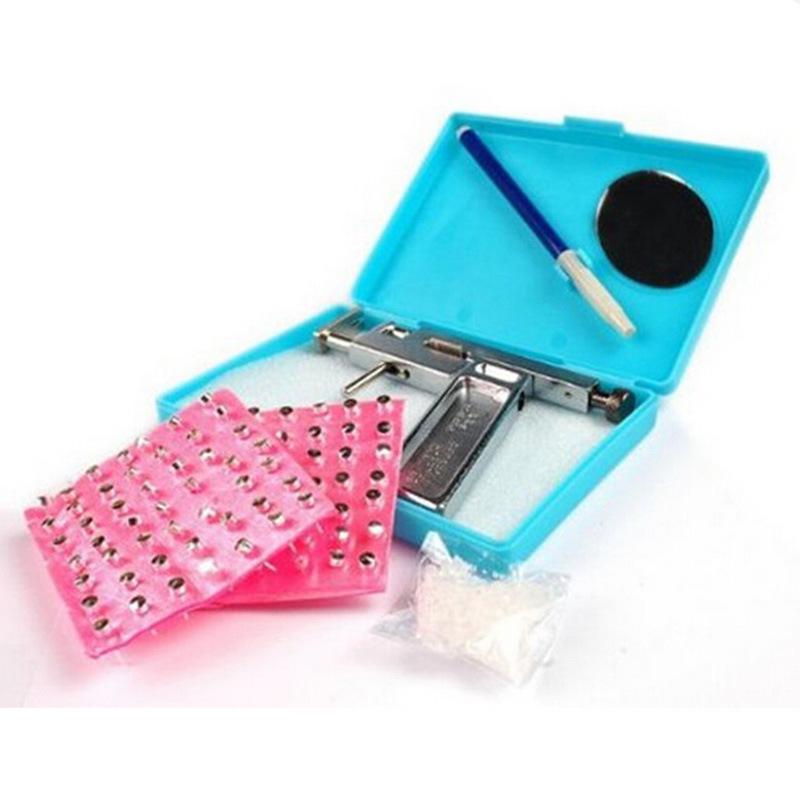 

Stainless Steel Piercing Tool Set: Earring Gun & Body Jewelry Metal Gun + Earrings + Plug