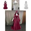 Vintage Solid Color Girdle Hooded Dress Perfect For Halloween!