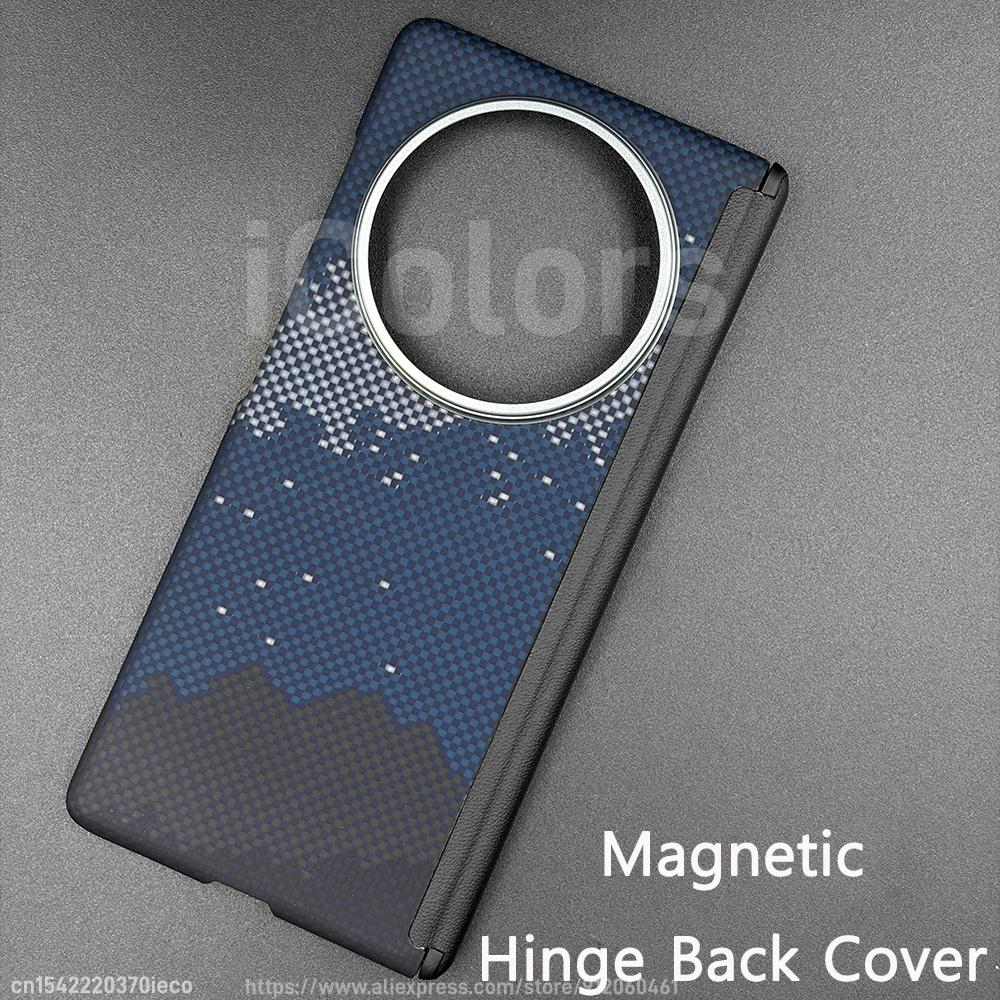 For Vivo X Fold 6 Hinge Case Aramid Carbon Fiber Magnetic Hinge Protection Case with MagSafe Central Axis Cover Super Slim Cover