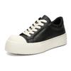 Fashion Men Casual Outdoor Antiskid Thick Bottom Sneakers Fashion Round Toe Lace-Up Tenis Masculino Shoe Genuine Leather Comfy Flat Shoe