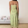 Floral Hosenträger Split Kleid Sommer Schlank Ärmelloses Patry Strand Stil Spaghetti Strap Kleid Frauen Kleidung