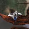 Gorgeous Natural Pear Kyanite Ring Earrings Necklace Set 925 Sterling Silver Real Gemstone Fine Jewelry for Women's Banquet Gift