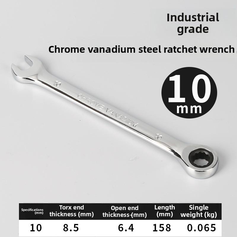6/7/8/9/10mm Universal Spanner Metric Ratchet Combination Save Labour Wrench 72 Teeth Steel End Head Ratchet Dual-purpose Wrench