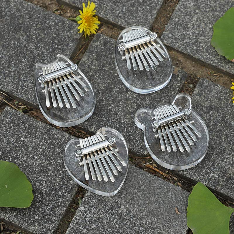 8 Keys Mini Kalimba Wooden Thumb Piano with Lanyard Finger Piano Musical Instrument Portable Exquisite Gift Set for Kids Adults