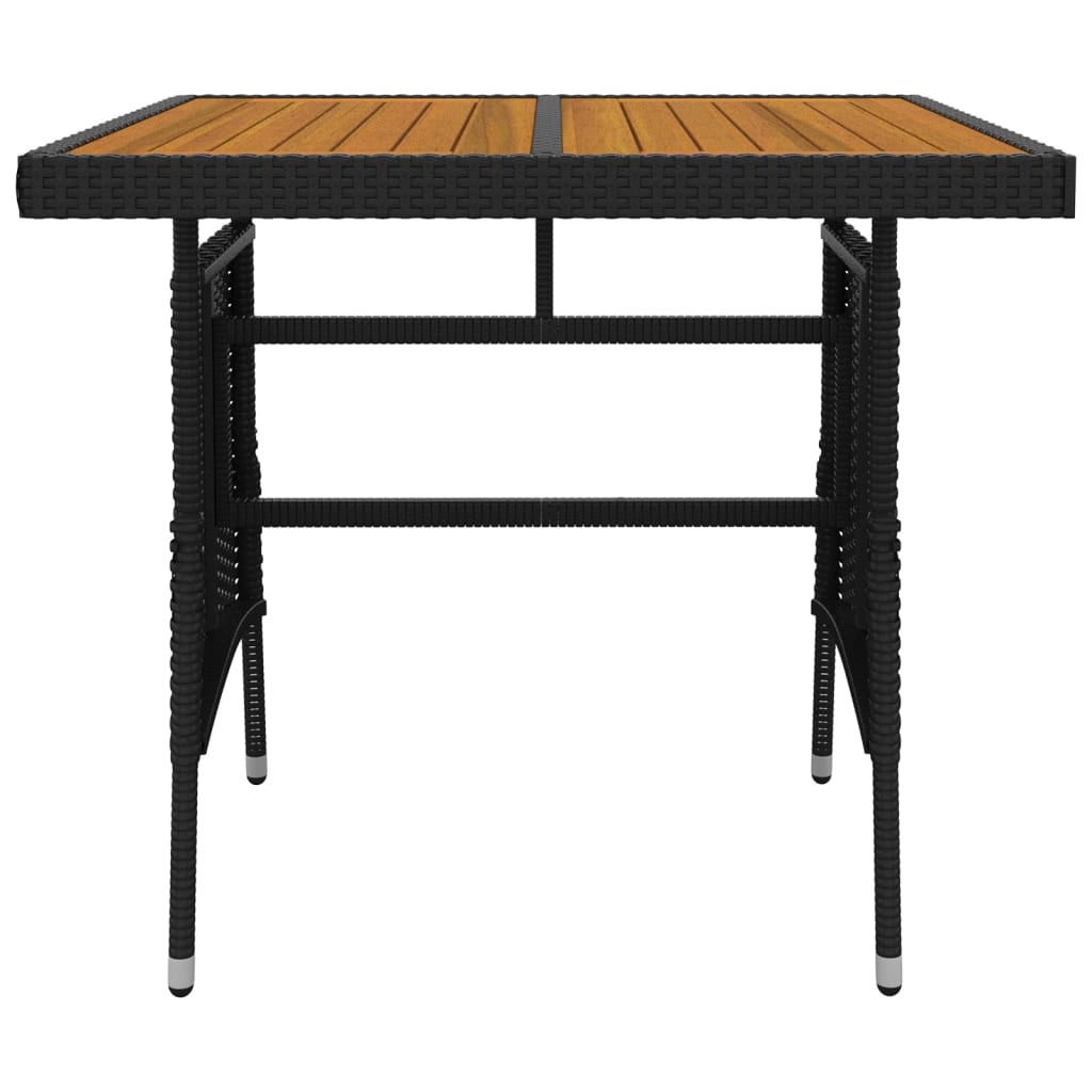 5 Piece Garden Dining Set Poly Rattan Black