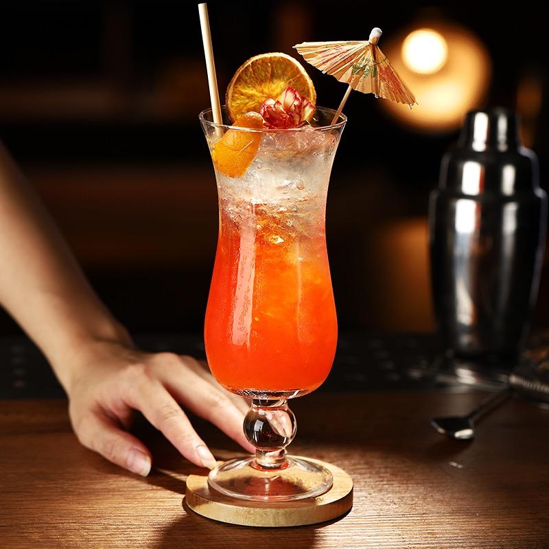 Hurricane Glasses, Set of 4 Pina Colada Glasses, 420ml Cocktails Glasses Set of 4