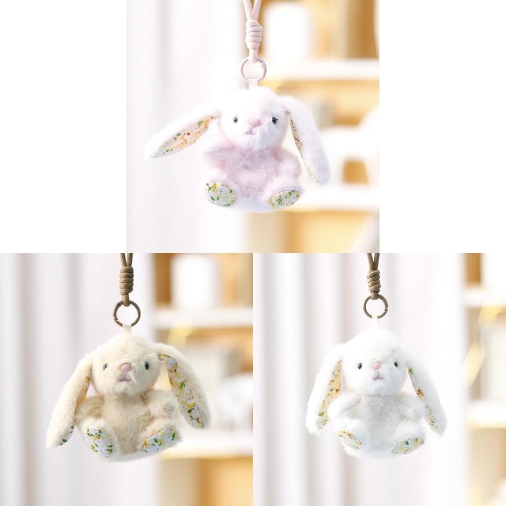 Animal Plush Bunny Pendant With Polyester Fiber Filling For Wedding Party Decor