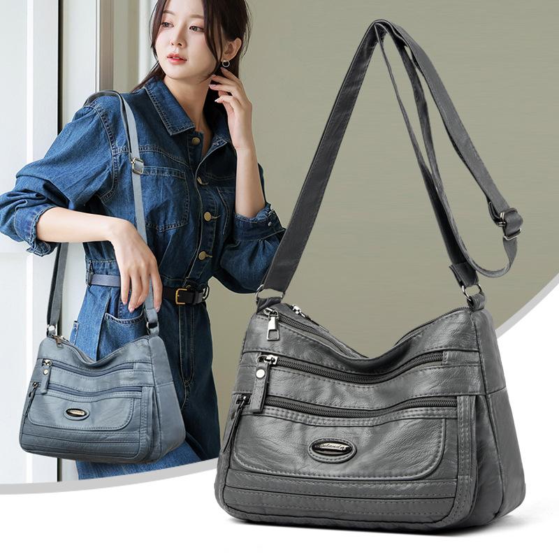 Large Capacity Shoulder Bag Women's Crossbody Bag Soft Leather Mother Bag