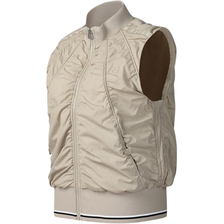 FILA Comfortable Fashionable Versatile Stand Collar Vest Women vest Khaki A11W525705F-LK XL
