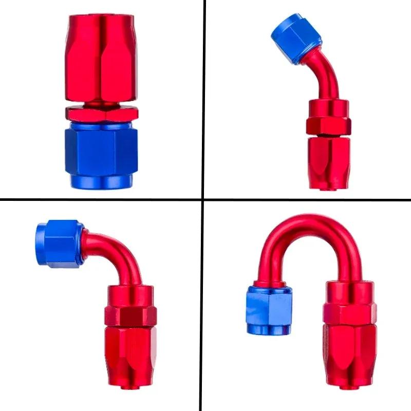2X 4AN 6AN 8AN 10AN 12AN Straight 45 90 180 Degree Swivel Hose End Fittings Adapter For CPE Oil Fuel Gas Hose NPT Plug Aluminum