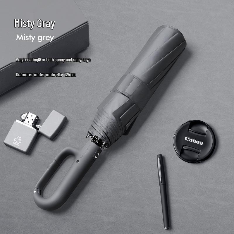 Windproof Buckle Umbrella: Automatic Sun & Rain Protection for Men & Women, Compact Folding Design