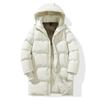Herbst und Winter Neue Jugend Mittellang und Lang Verdickt Gefütterte Jacke Winter Gefütterte Jacke Männliche Schüler Warme Kapuzen-Gefütterte Jacke