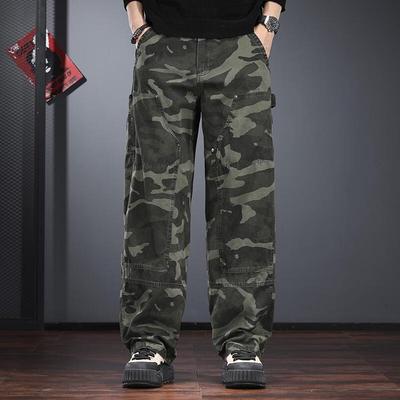 Jieleinuo Men's Camouflage Loose Straight-Leg Workwear Pants