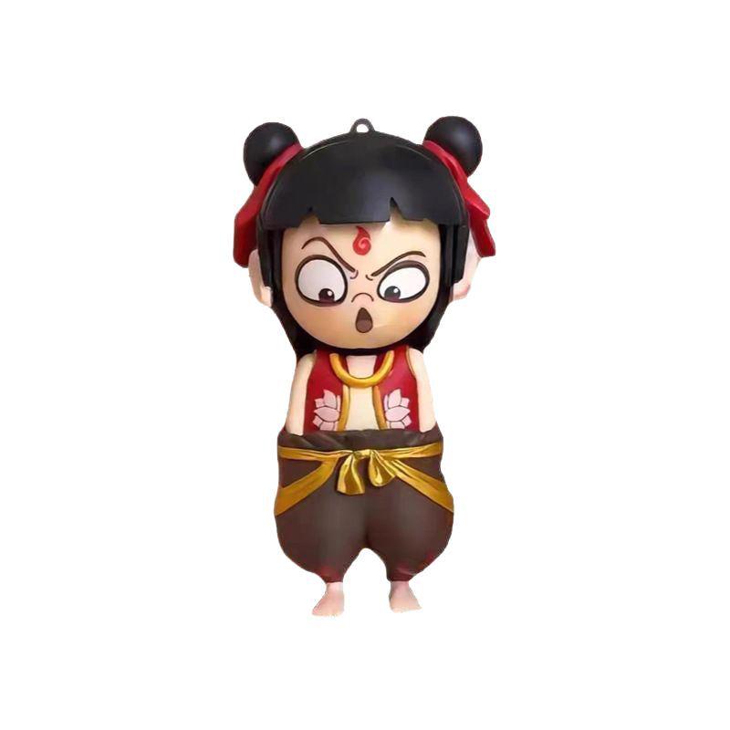 Labubu Schlüsselanhänger Nezha Gesichtswechselnde Puppe Figur Spielzeug Geschenk