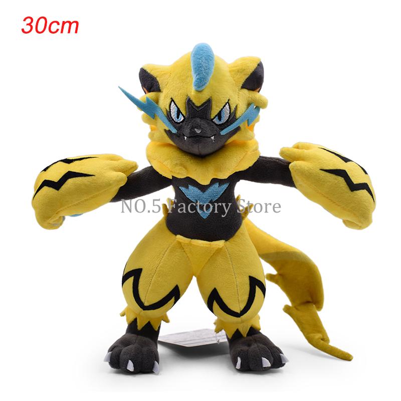 Pokemon Yellow White Zeraora Shiny Cartoon Plush Toy Anime Stuffed Animals Peluche Doll Toy For Halloween Christmas Gift