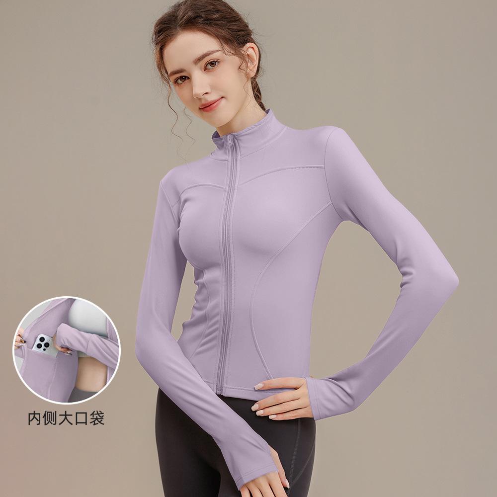 Sunscreen clothes, sports tops, women's jackets, spring long-sleeved thin fitness clothes, running quick-drying training, slim-fitting yoga clothes