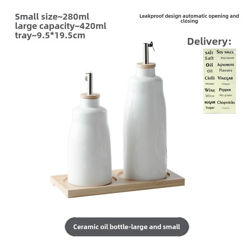 Household Kitchen Small Oil Bottle Does Not Hang Oil Ceramic Soy Sauce Vinegar Seasoning Bottle Kitchen Utensils