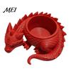 Dragon-shaped Flower Pot 3D Printed Pot, Fairy Tale Style Dragon-Shaped Planter Yellow Dragon with Breathable Design, Small Plant Container