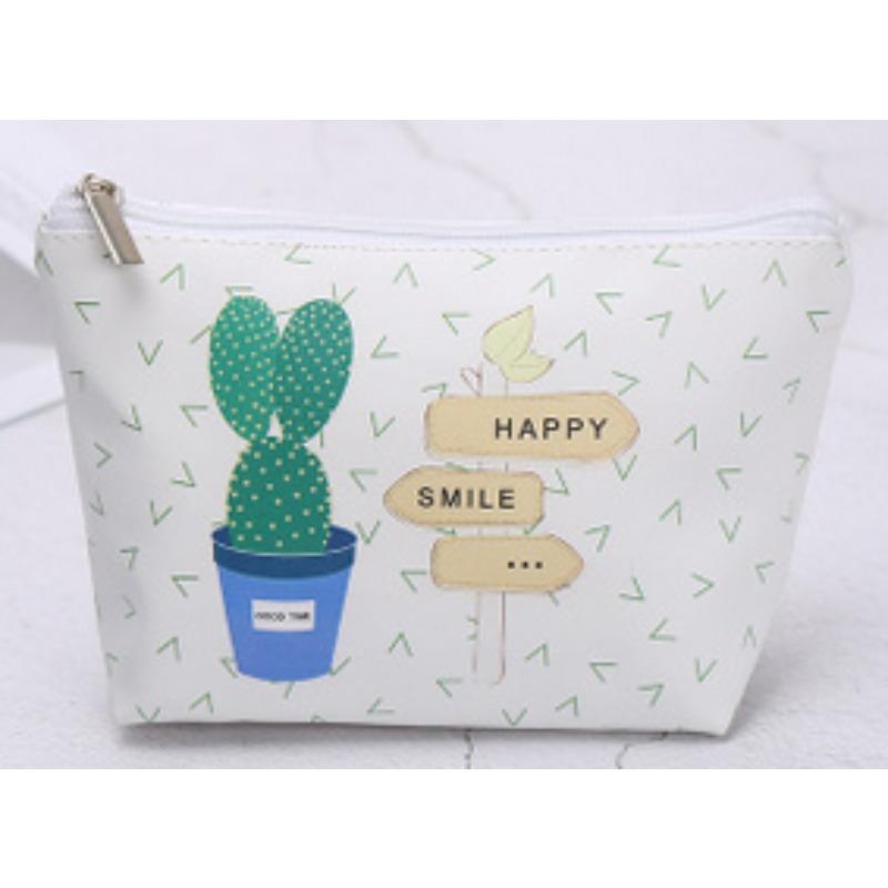 Bedruckte Reise-Kosmetiktasche, klein, koreanisch, tragbar, großes Fassungsvermögen, Kosmetiktasche, Clutch, Kosmetiktasche