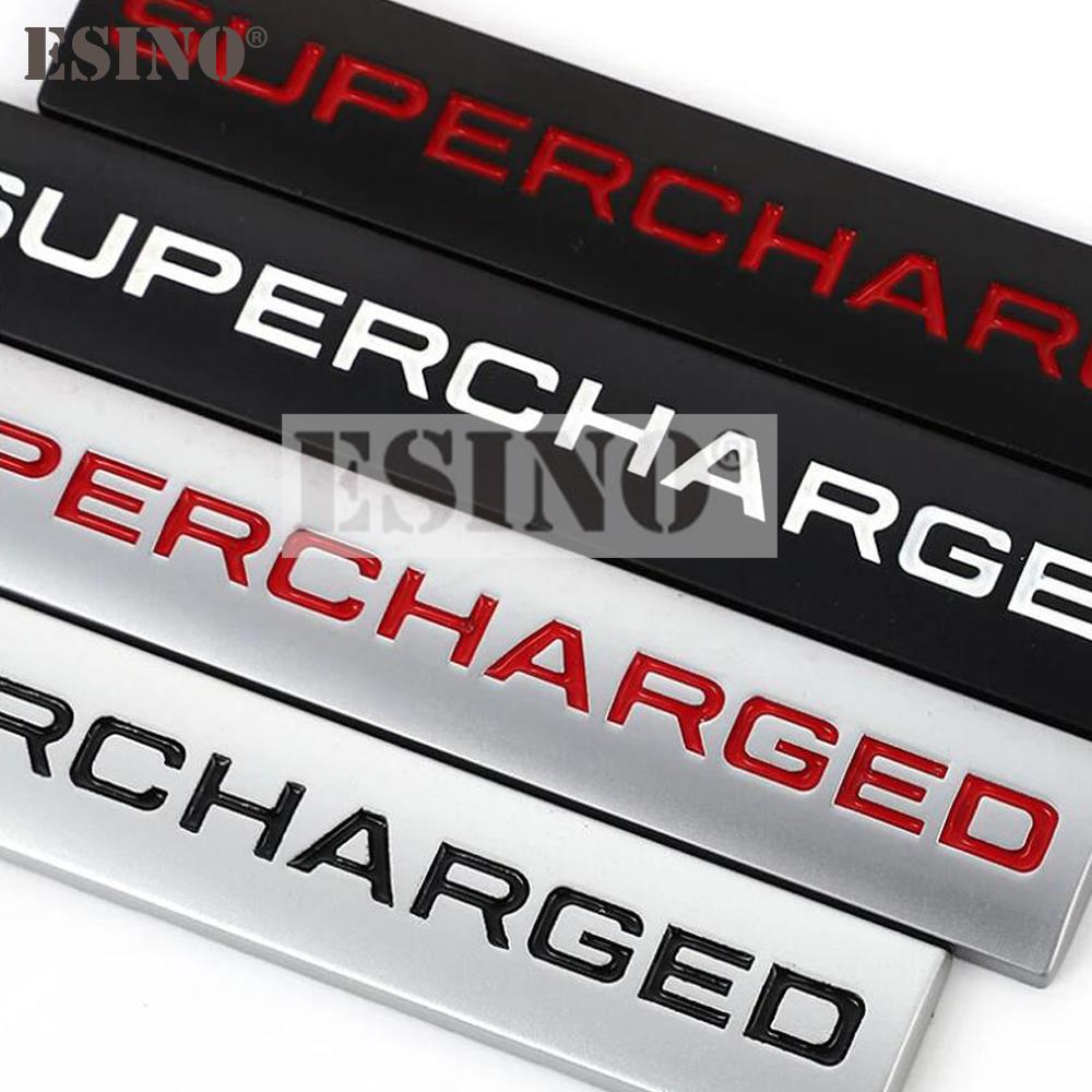 Car Styling Supercharged Logo 3D Metal Chrome Zinc Alloy Emblem Badge Decal Auto Accessory for Land Rover Ranger Rover XS4