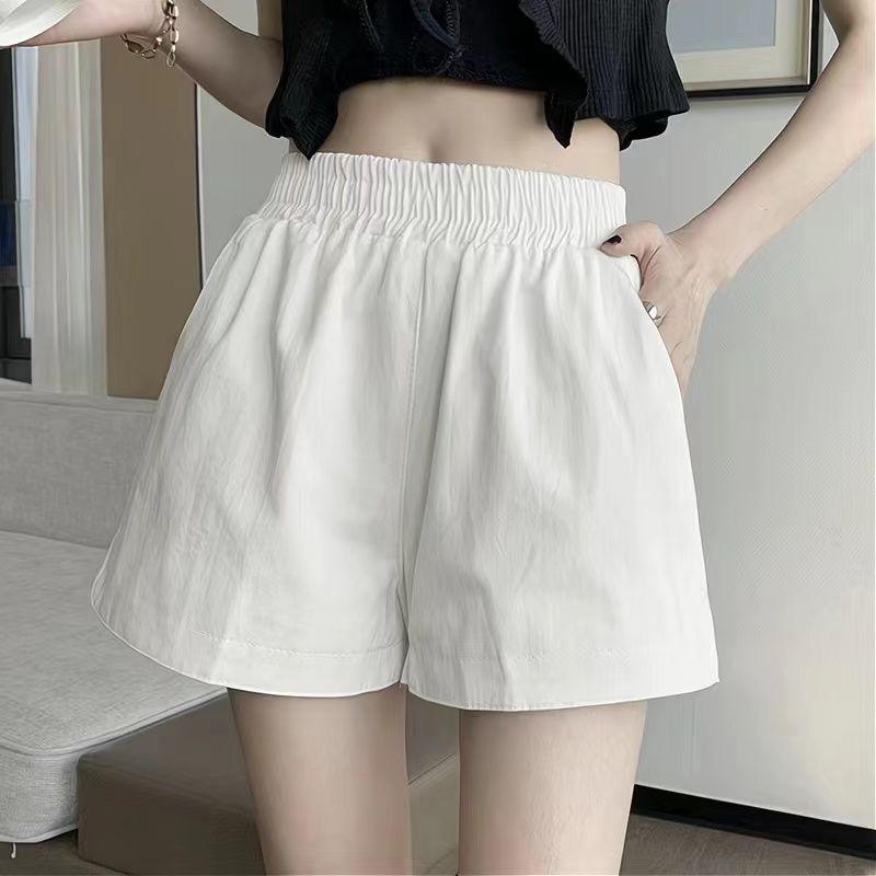 2025 Women's High Waist Casual Wide-Leg Mid-Length American Workwear Summer Shorts