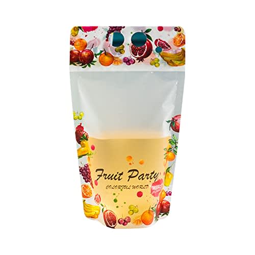 Yobuisg 50 Clear Drink Bags, 450ml, Heat and Cold Resistant, Matte Finish, with Handle, Perfect for Juice, Fruit Tea, or Takeout, Eco-Friendly