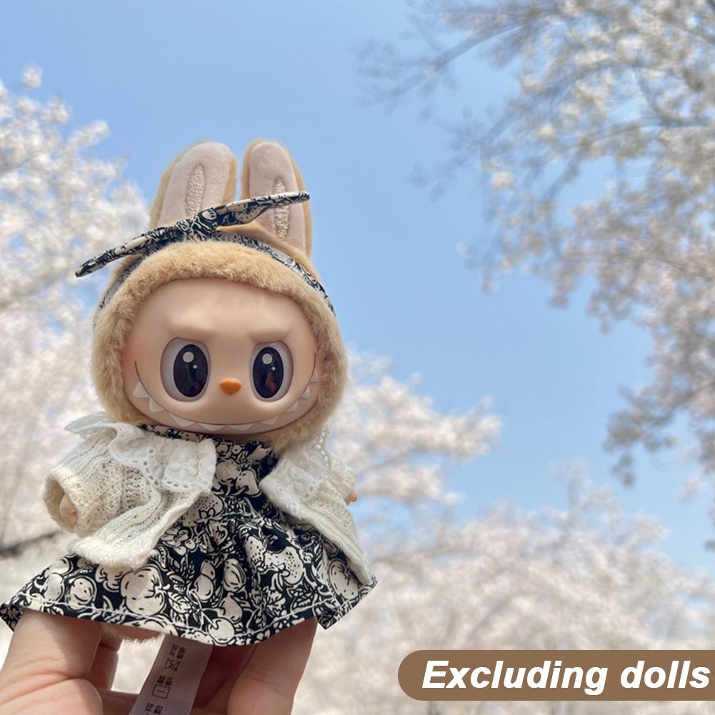For 17cm Labubu Doll Clothes Lolita Dress Doll Clothes Color Match Dresses Dolls Accessories Cute Decoration Little Clothes