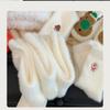 10-1 Pairs Autumn and Winter Socks, Children's White Mink Fur Christmas Socks, Snowman Santa Claus Christmas Tree Elements, Thickened Warm Socks