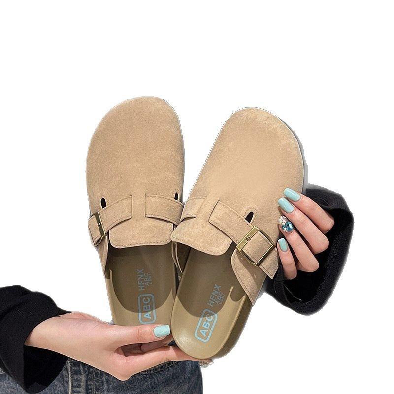 Women's baotou half-drag wearing new spring fishing thick-bottomed heightening cool slippers