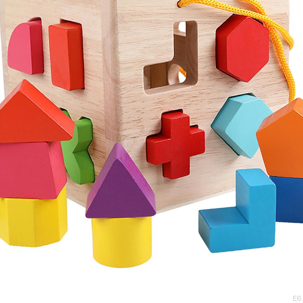 Colorful Geometric Blocks Sorting Box Puzzle for Kids - Fun Learning Toy