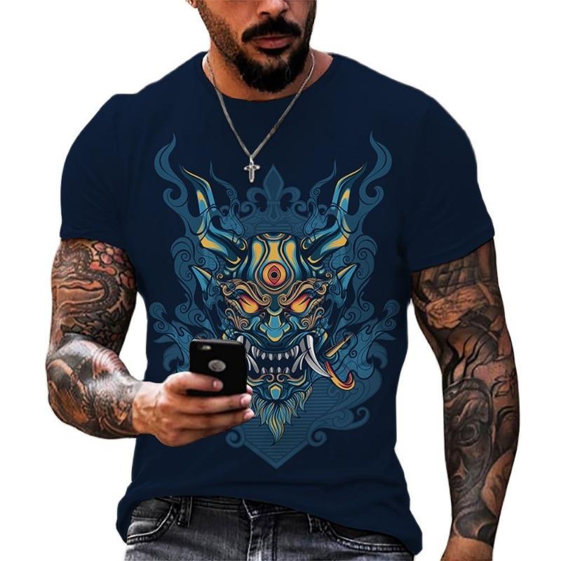 Summer Fashion Cool Japanese Samurai Men T-shirts 3D Printed Casual Trend Personality O-Neck Tees Hip Hop Harajuku Streetwear
