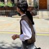 H* overt Solid Color Round Neck Knitted Vest 2024 - Early Autumn Korean Style Layered Top for Women Commuting