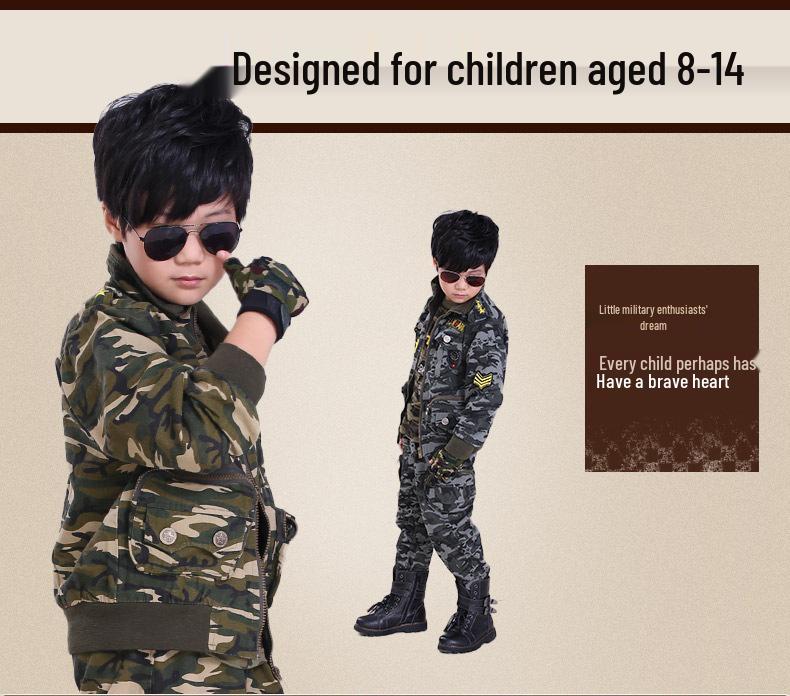 Kids' Half-Finger Camouflage Sports Gloves - Breathable & Protective for Summer Camping and Training