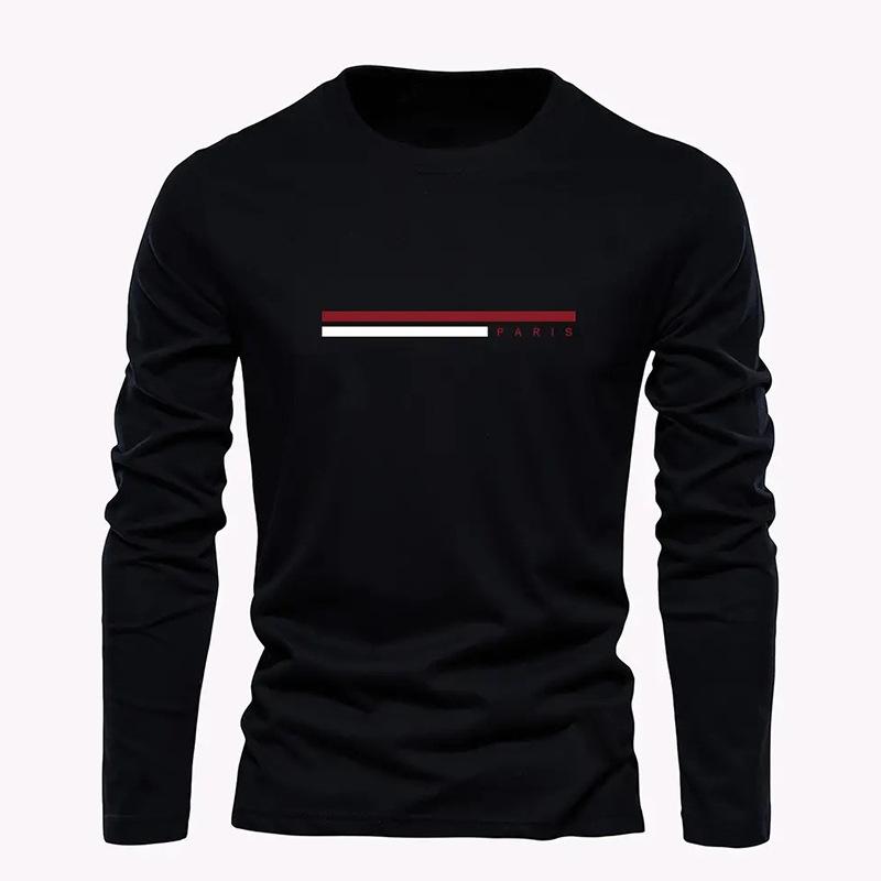Spring Men's,Men's Letter Printing,Men's Long Sleeve,Trendy Round Neck New Casual T-Shirt