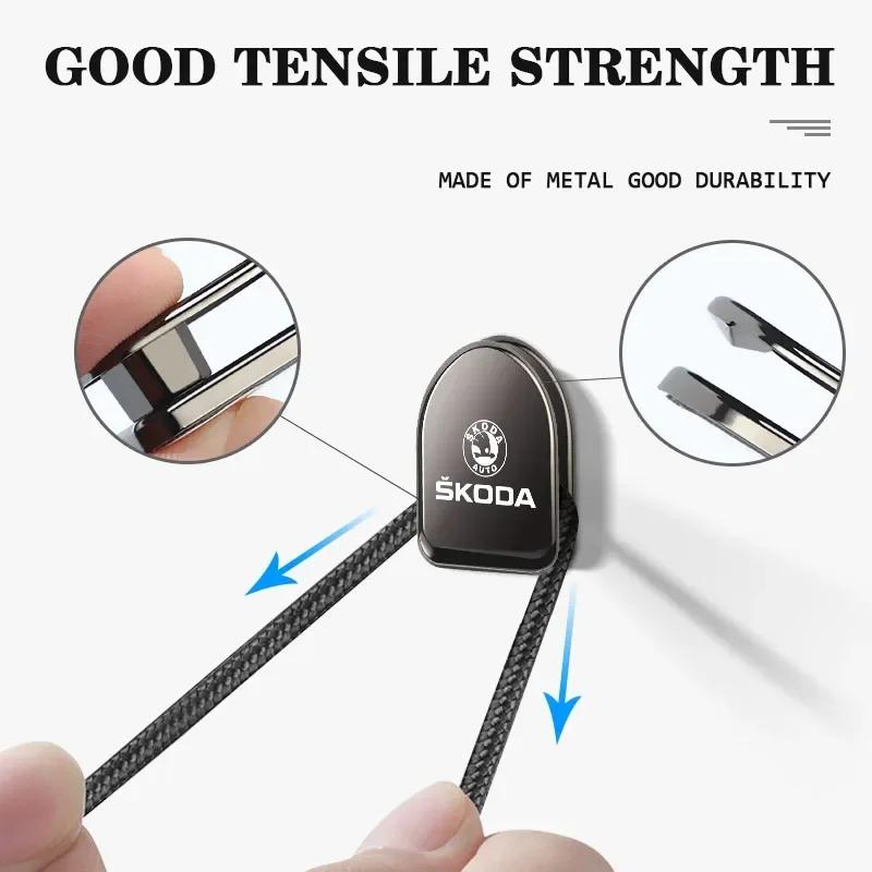 2Pcs Metal Car Styling Storage Hooks Organizer For Skoda Octavia Superb Rapid Kodiaq Karoq Fabia Kamiq Citigo Yeti Scala Enyaq kyvc74
