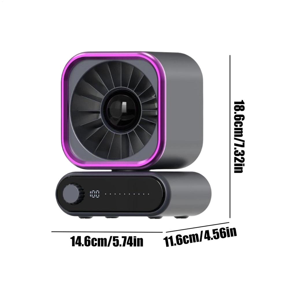 Small Fan For Desk Auto Shaking Tabletop Cooling Gadget Wide Angle Desktop Personal Fan For Bedroom Nightstand Dormitory