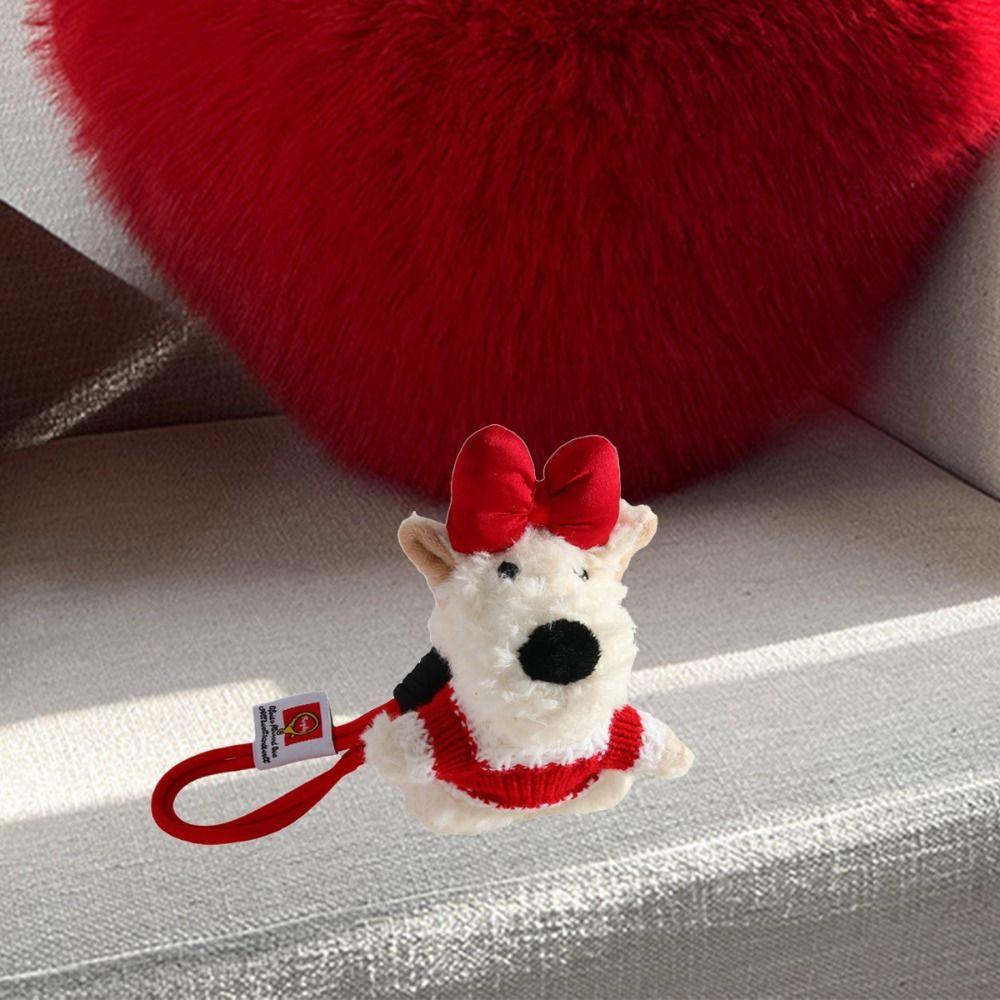 PP Cotton West Highland Dog Dolls Pendant Girl Heart Puppy Doll Plush Keyring  Female Lady Girl