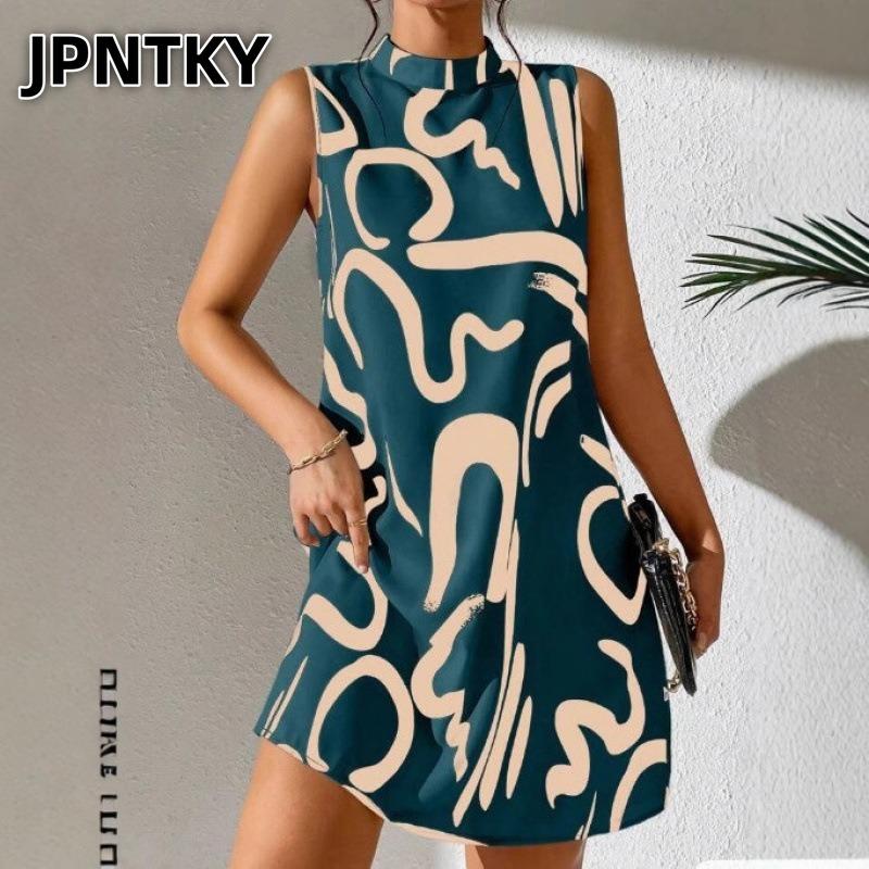 JPNTKY Women's Fashion Summer Spring Sleeveless Casual Dresses