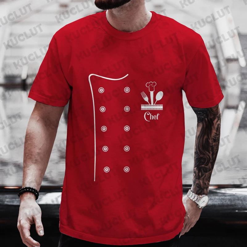 Funny Chef T Shirt Men Short Sleeve Cook Chef Tshirt Fashion Graphic Oneck Summer Short Sleeve Tee Mens Oversized Tshirts