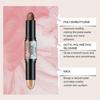 Natural Color + Light Coffee Color 2-In-1 Contour And Highlight Stick, Convenient Double-Head Design For Contouring The Highlight Stick