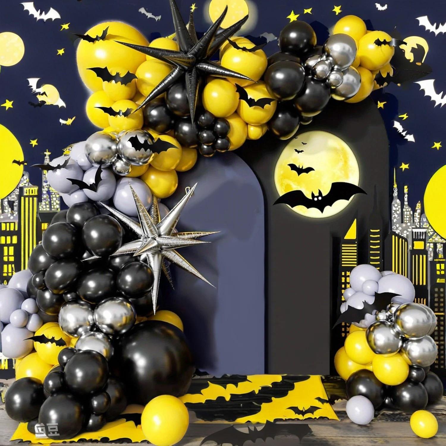 

Набор арки из 132 шт. черных, желтых, серых и серебристых шаров для танцев на день рождения, юбилеев, вечеринок в помещении и на открытом воздухе, летний декор Other