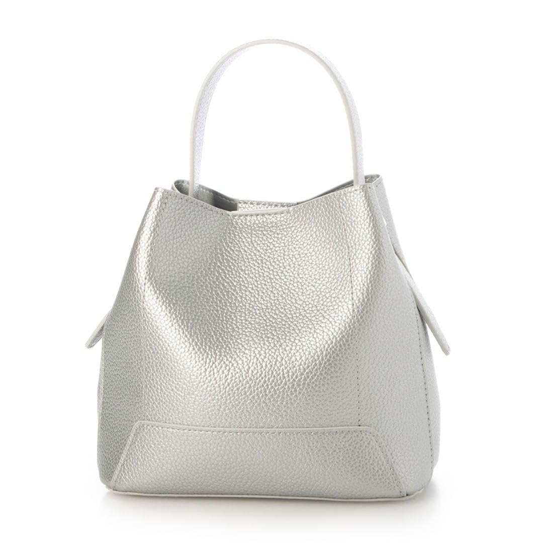 Grained synthetic leather mini baguette bag