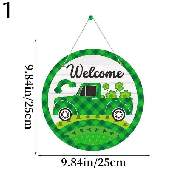 St. Patrick's Day Decorated Door Sign Hanging Decorations Irish Day Outdoor Porch Layout Listing