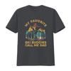 My Favorite Buddies Call Me Dad Skiing T Shirt Casual Crew Neck Slight Stretch Fabric Regular Fit Perfect For Unisex All Vintage
