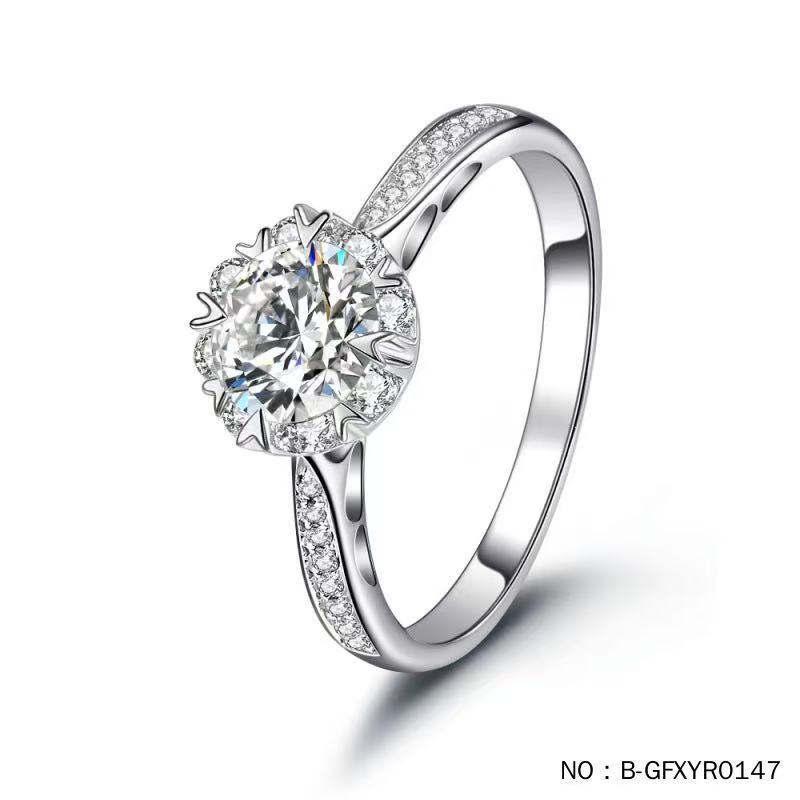 New Arrival 925 Sterling Silver Engagement Wedding Rings High Quality Rhodium Plated Zircon Women's Jewelry