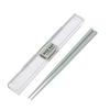 Lustroware NiceDay Bento Cutlery Set 18cm Chopsticks and Spoon with Silent Grayish Beige Case H-600 GB