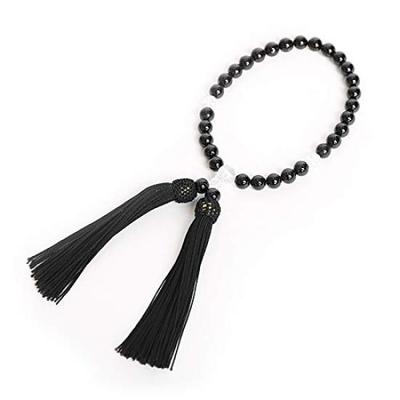 Ninars Women's Prayer Beads, Black Onyx, Featured In the TV Drama by Mao Inoue, Perfect for Funerals, Obon, and Other Occasions, Natural Stone, Power