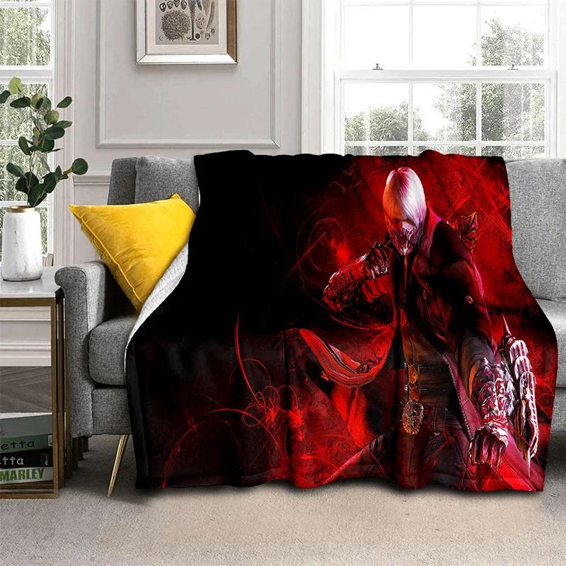 3D DMC Game D-Devil May Cry Gamer Blanket,Soft Throw Blanket for Home Bedroom Bed Sofa Picnic Travel Office Cover Blanket Kids