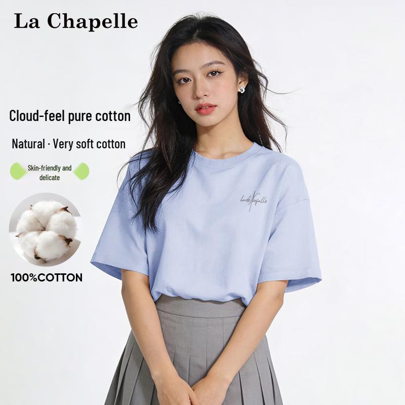 

La Chapelle Women s Basic Cotton Letter Print T-Shirt L
