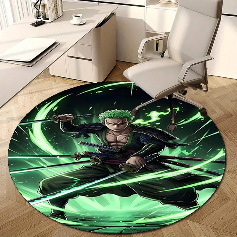 1pc Z-Zoro  Print Round Carpet Chair Round Carpet Suitable for Bedroom Living Room Home Decorative Carpet